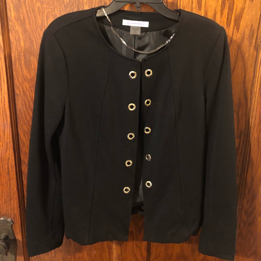 Black Suit Jacket With Gold Grommets
